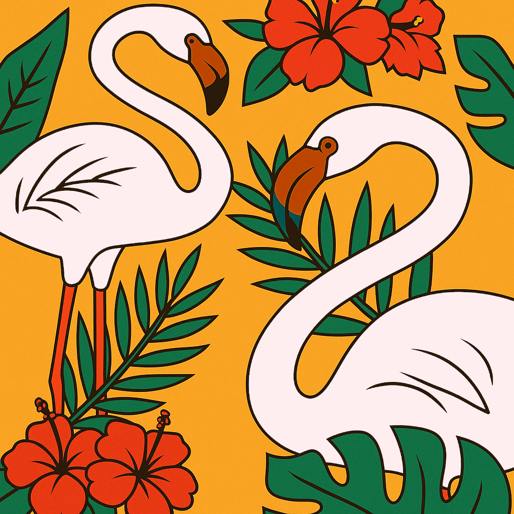 Flamingoes Pre-marked Design for painting