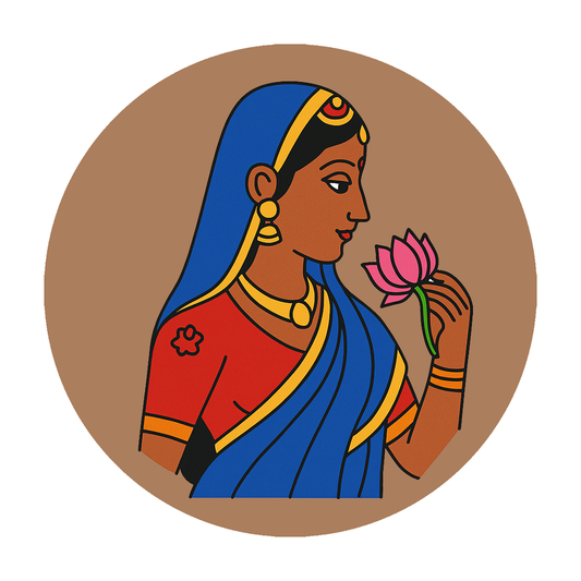 woman with flower Pre-marked Design for painting