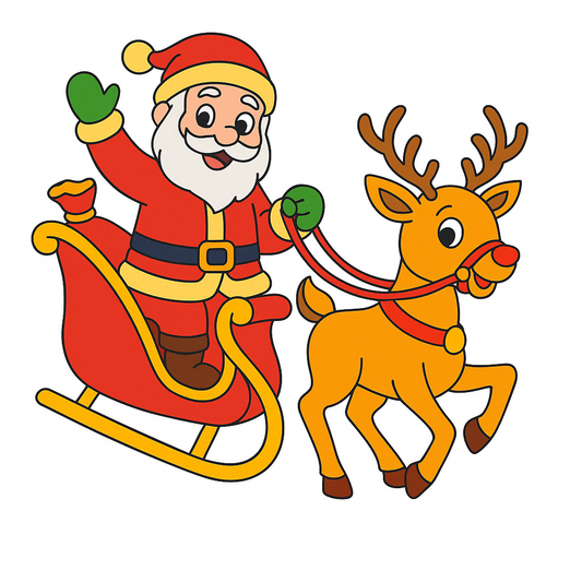 Santa Reindeer Sleigh pre-marked-for-painting