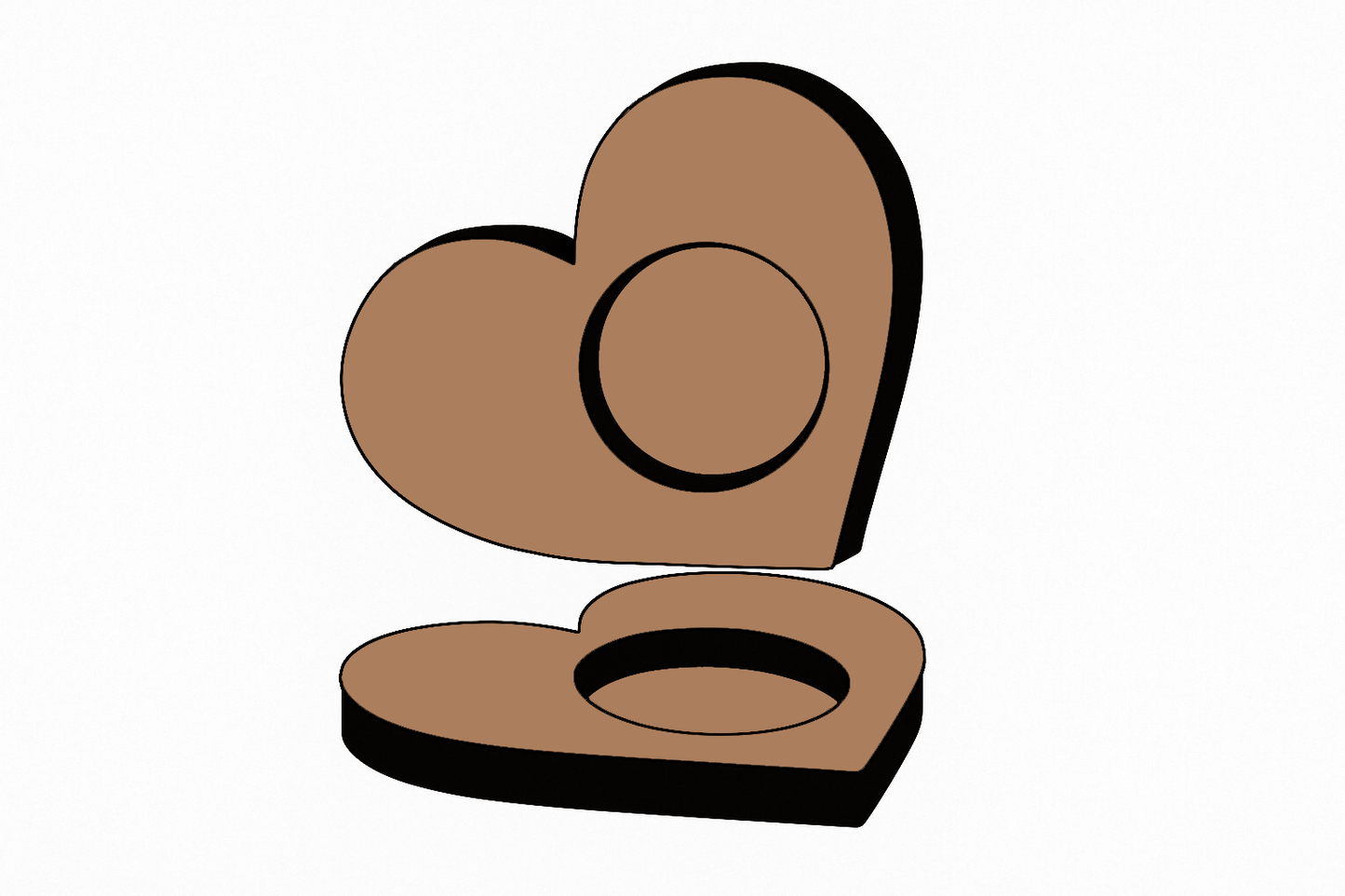 Heart Shape MDF Tea Light Holder