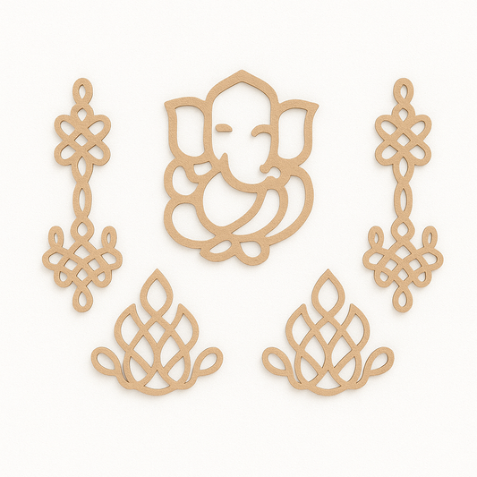 Ganeshji Plain MDF Kolam Art Cutout