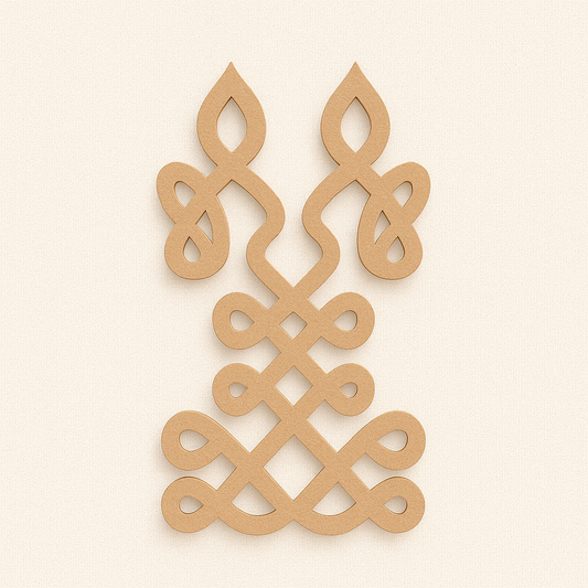 Candle Pattern Plain MDF Kolam Art Cutout