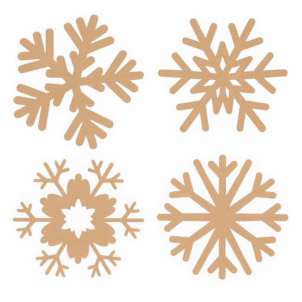 MDF Snow Flake Cutouts