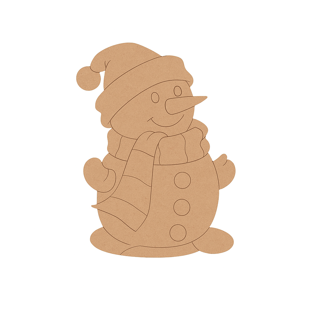 Pre Marked MDF Snow Man Cutout