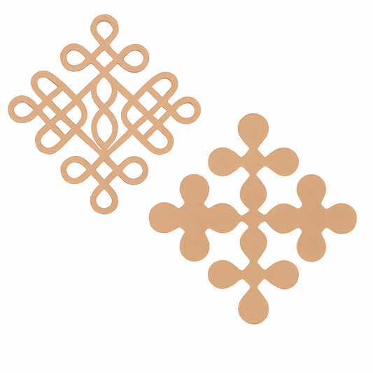 Elegant Ornament Pattern Plain MDF Kolam Art Cutout