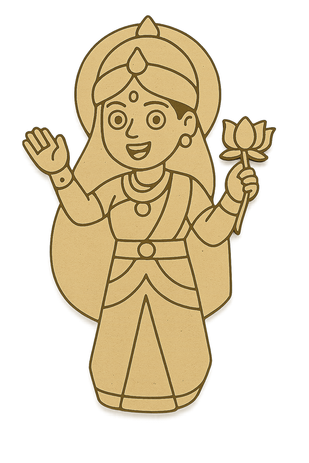 Goddess Lakshmi Pre-Marked Cutout