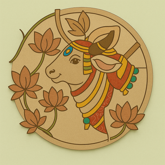 Pichwai Cow Pre Marked Wall Plate