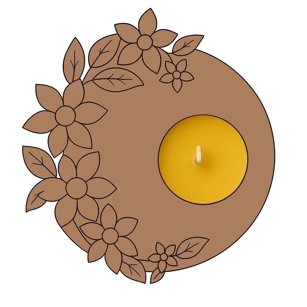 MDF Flower TeaLight Holder