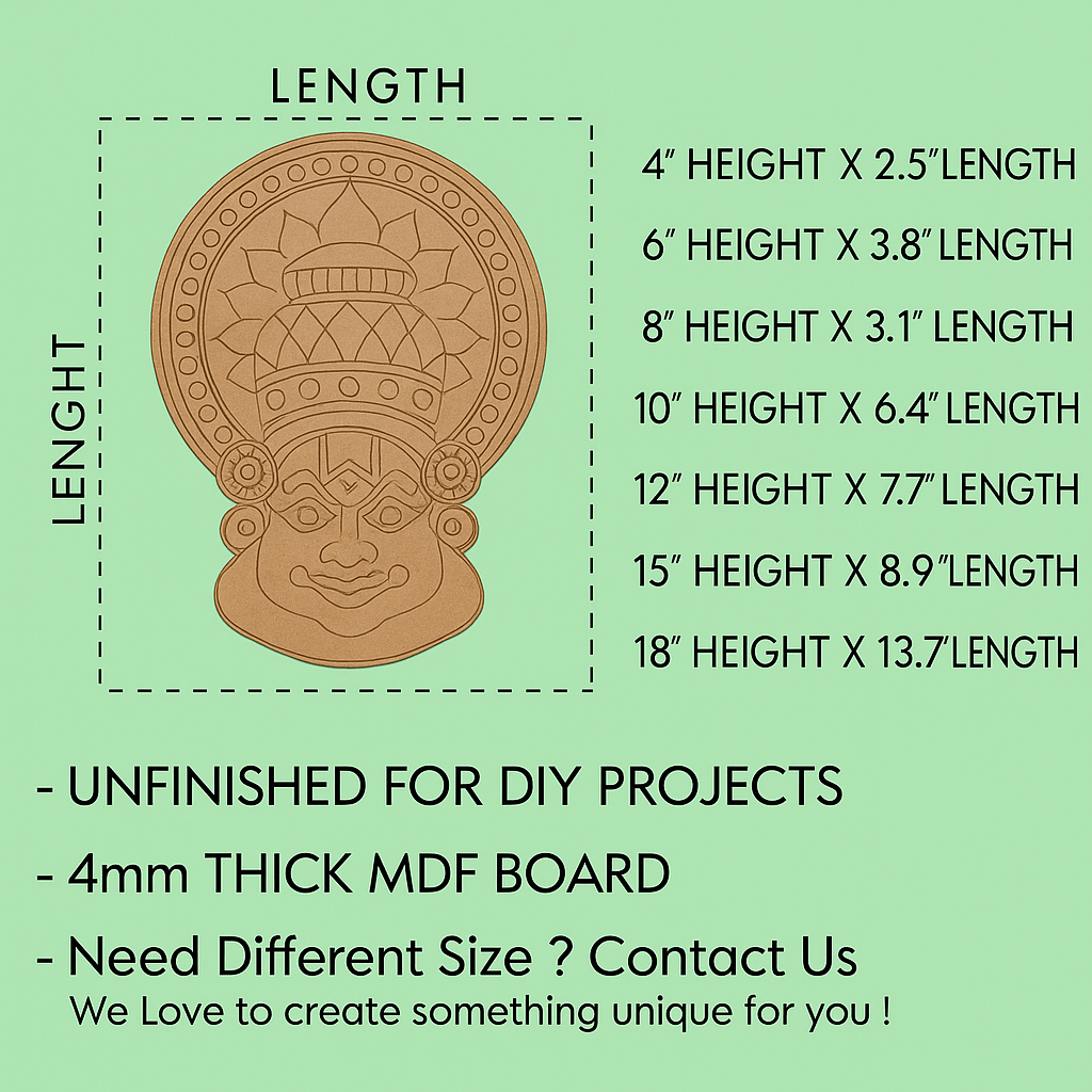 Khathakali MDF Pre-Marked Cutout