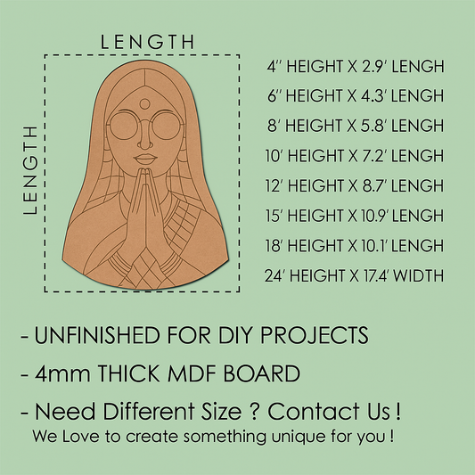 Indian Traditional Women Pre-Marked Cutout