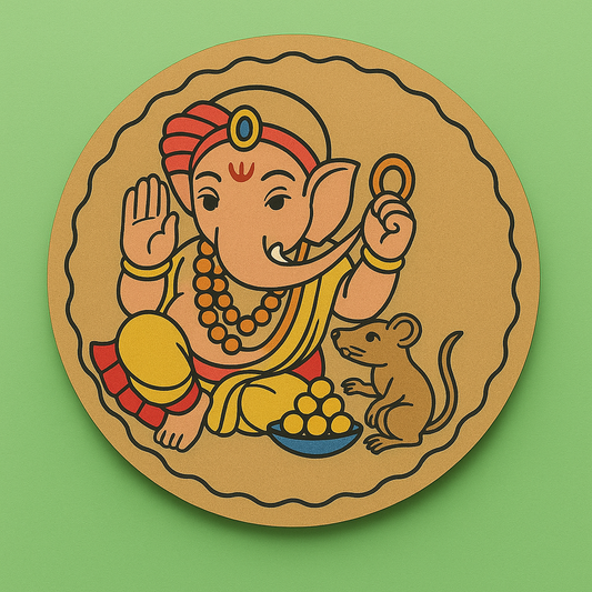 MDF Pre Marked ganesha Round