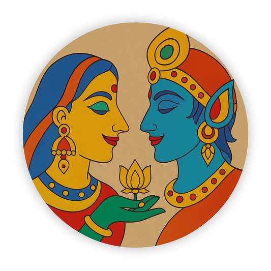 MDF Pre Marked Radhe Krishna Round