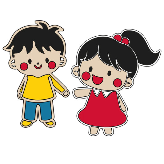 MDF Girl Boy Fridge Magnet