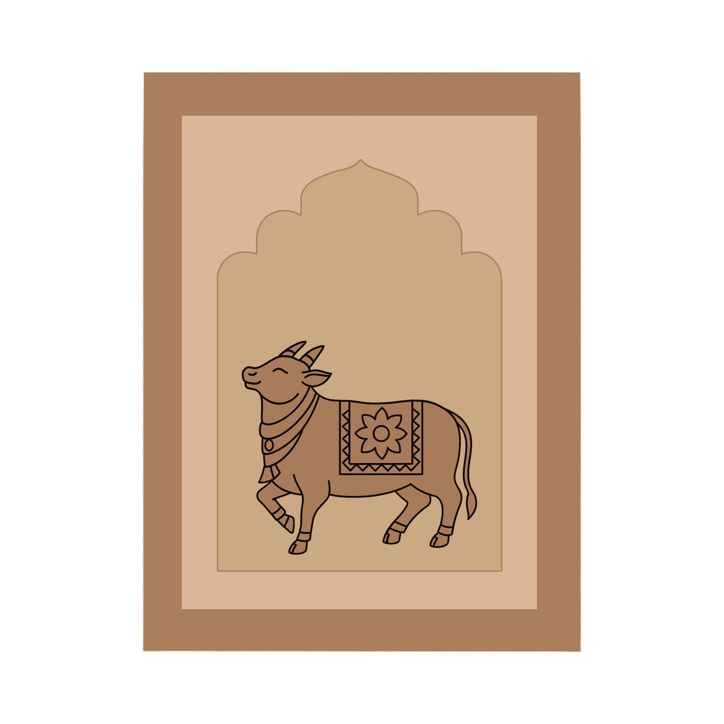 Cow Design MDF Plain Jharokha