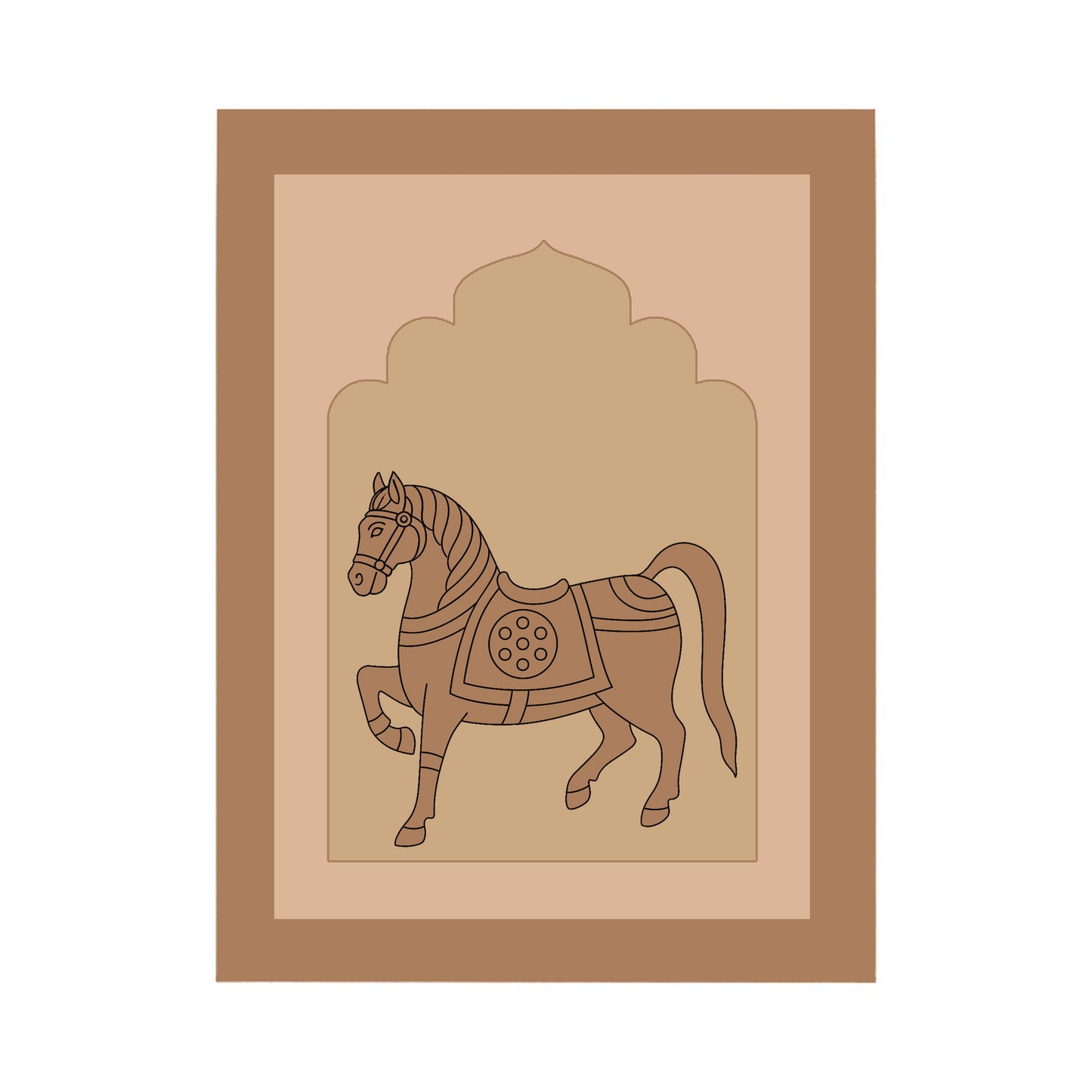 Horse Design MDF Plain Jharokha