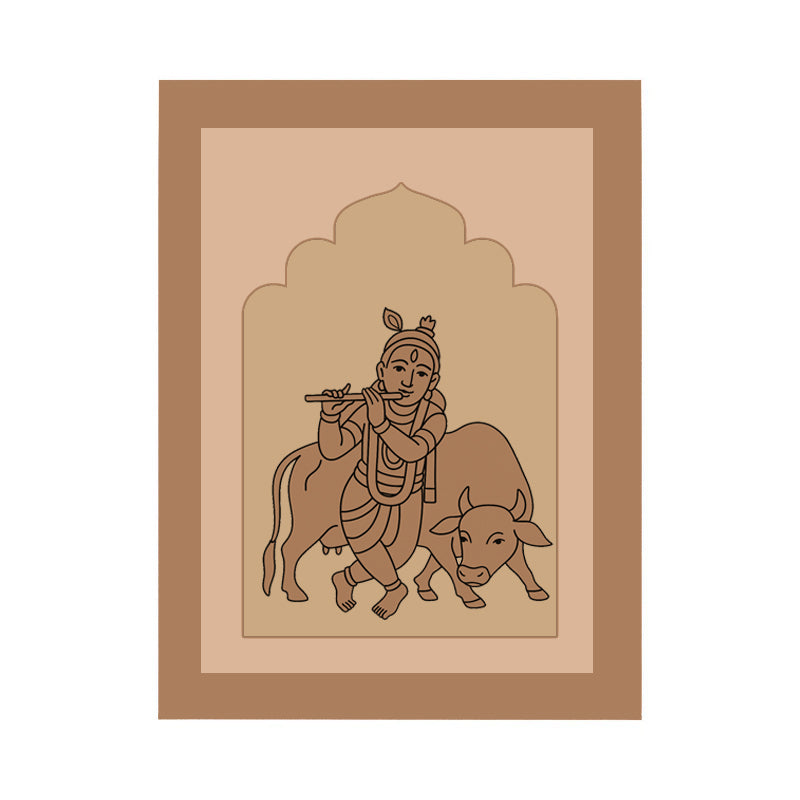 Lord Krishna Design MDF Plain Jharokha