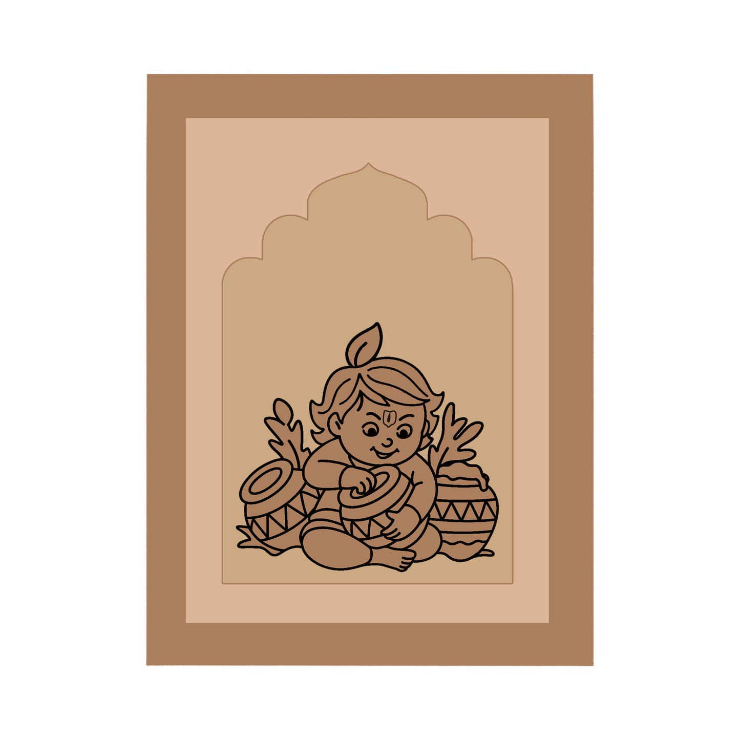 Krishna Design MDF Plain Jharokha