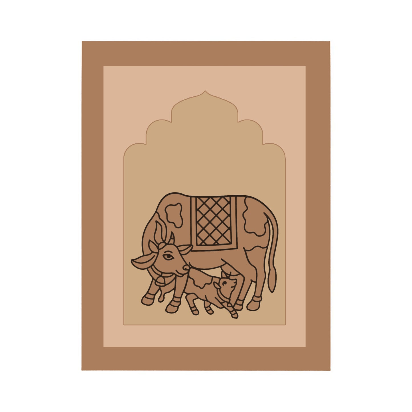 Cow Design MDF Plain Jharokha