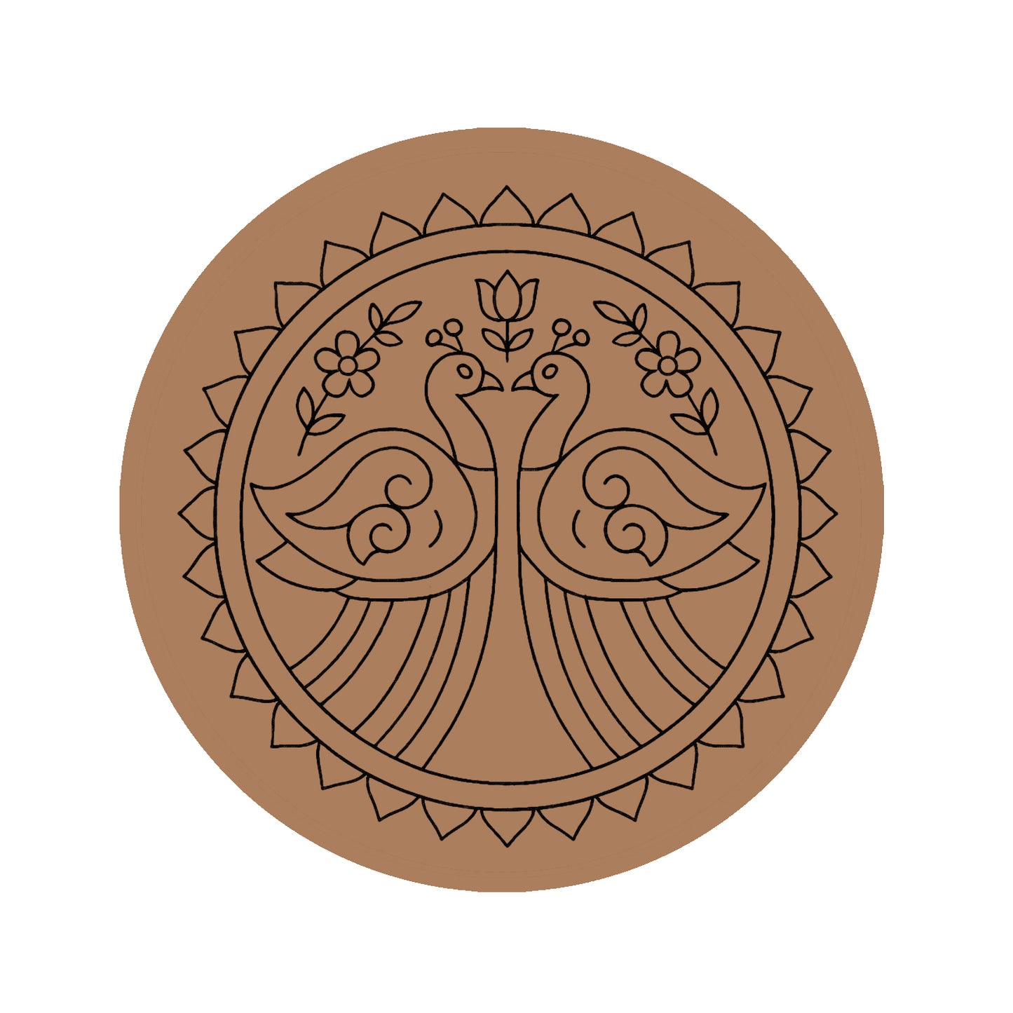 Peacock Pre-marked Design for painting