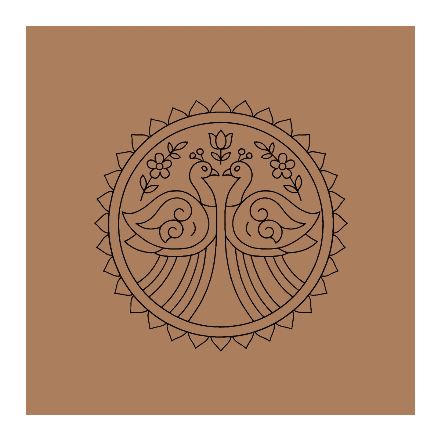 Peacock Pre-marked Design for painting