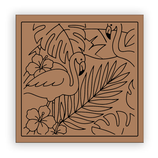 Flamingoes Pre-marked Design for painting