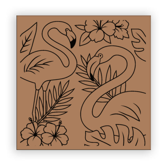 Flamingoes Pre-marked Design for painting