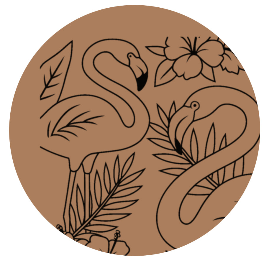 Flamingoes Pre-marked Design for painting