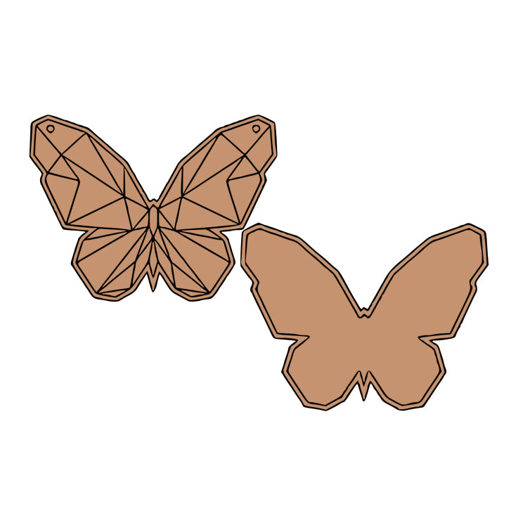 Butterfly Geometric MDF Puzzle