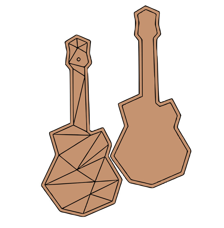 Geometric Guitar MDF Puzzle