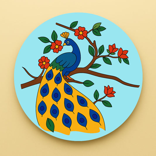 Peacock Pre Marked Wall Plate