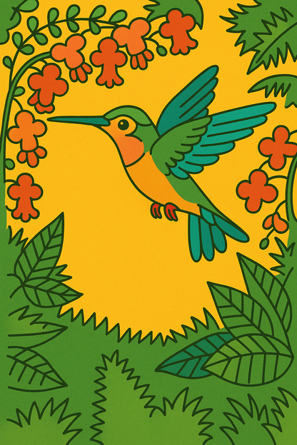 Humming Bird Pre-marked Design for painting