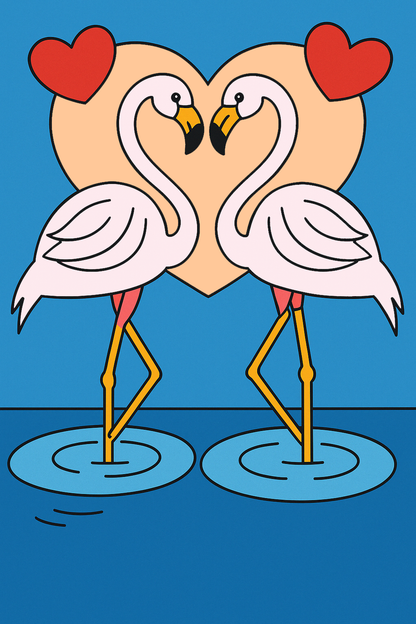 Flamingoes Pre-marked Design for painting