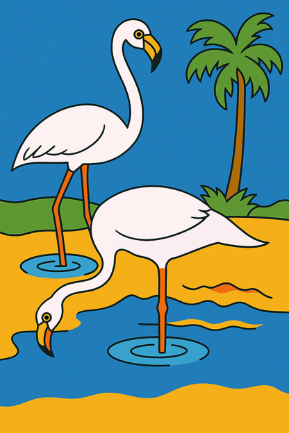Flamingoes Pre-marked Design for painting