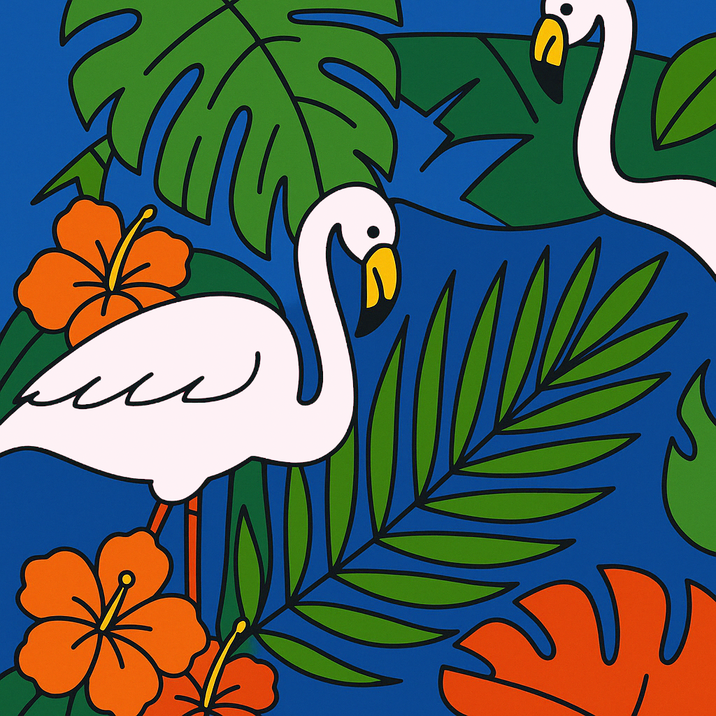 Flamingoes Pre-marked Design for painting