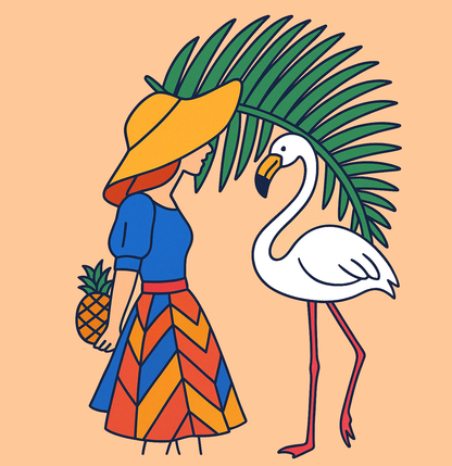 Girl with Bird Pre-marked Design for painting