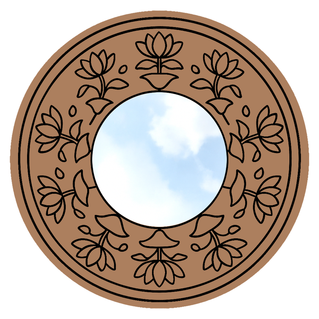MDF Flower Design Mirror Base