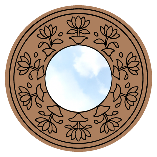 MDF Flower Design Mirror Base