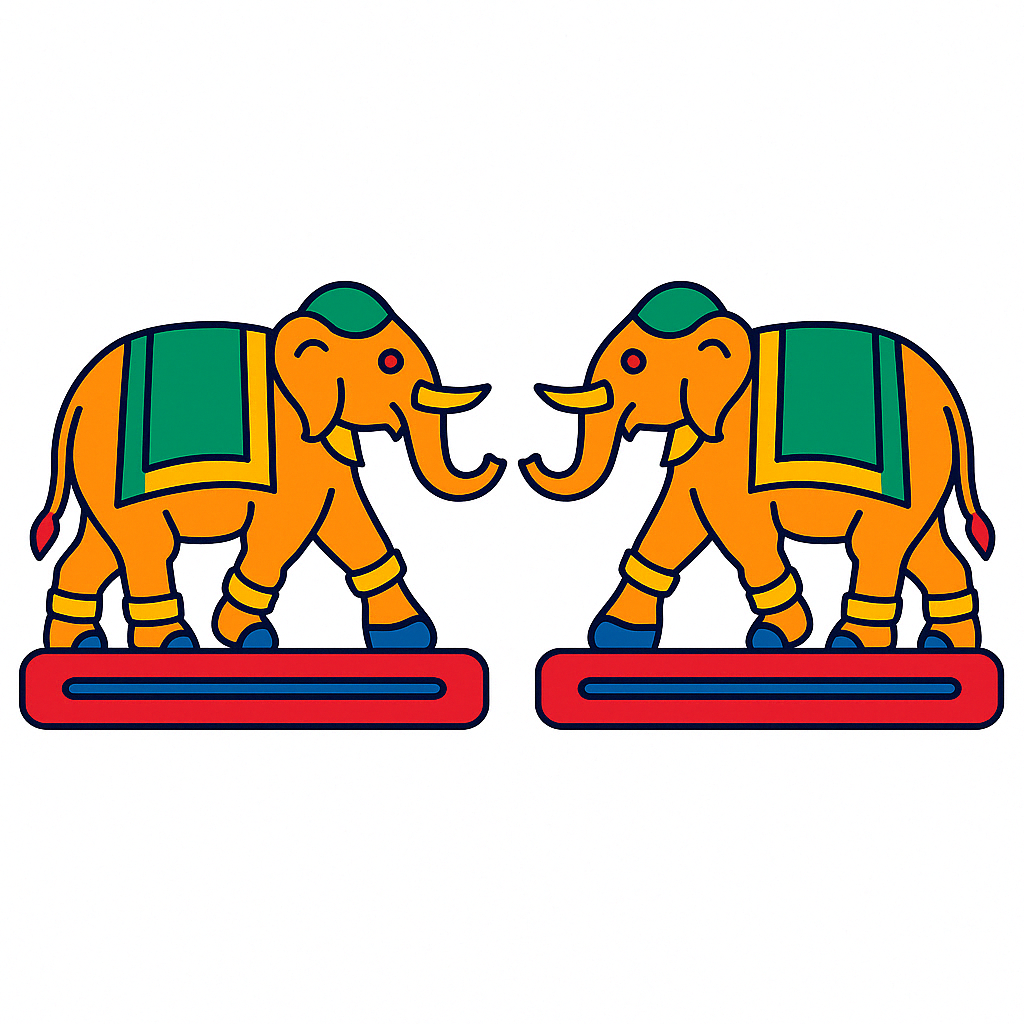 Pichwai Elephant With Stand Cutout