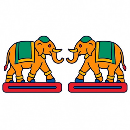 Pichwai Elephant With Stand Cutout