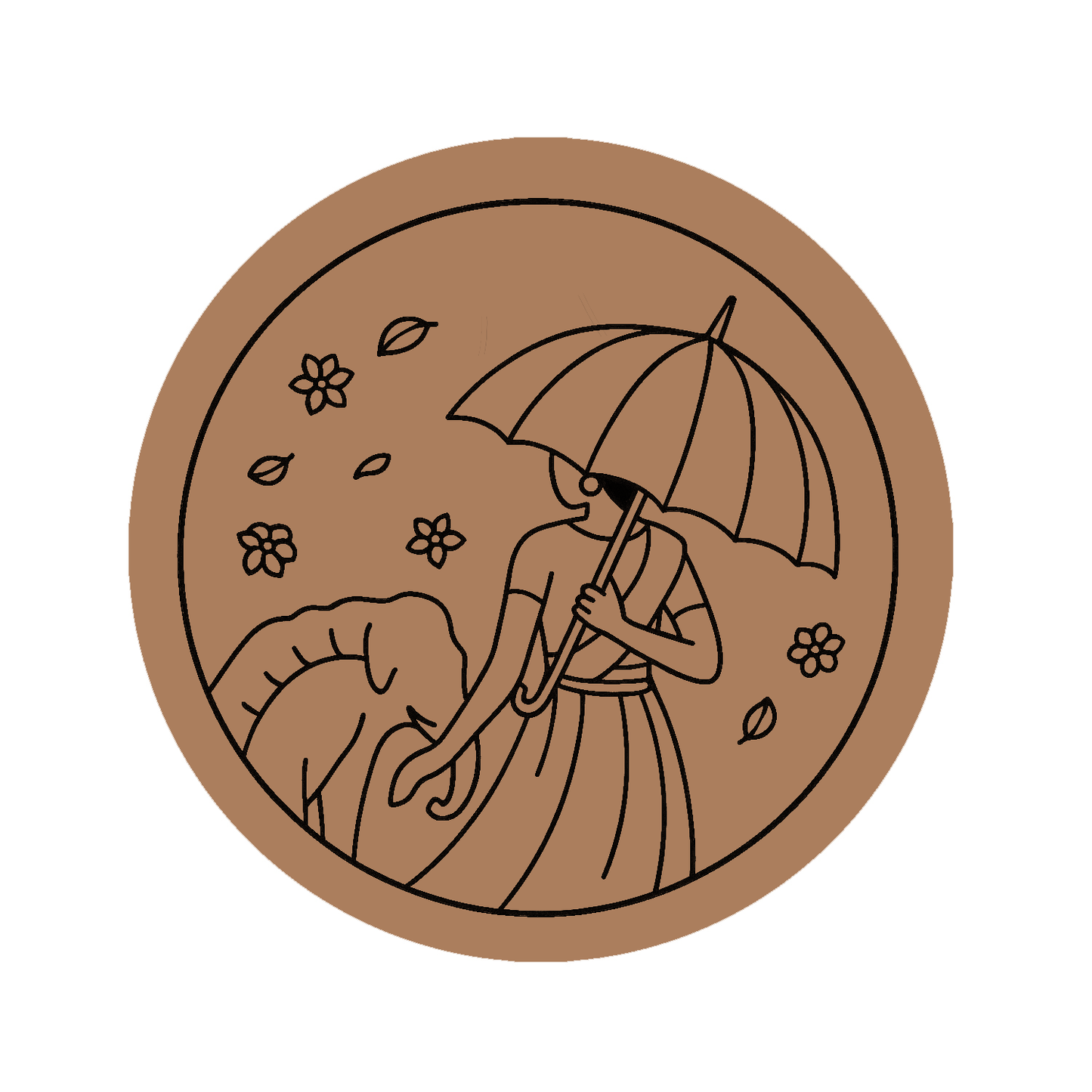 woman with umbrella Pre-marked Design for painting