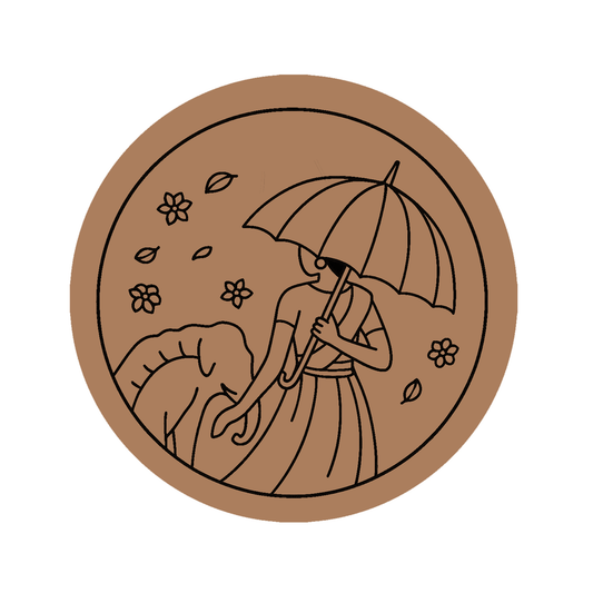 woman with umbrella Pre-marked Design for painting