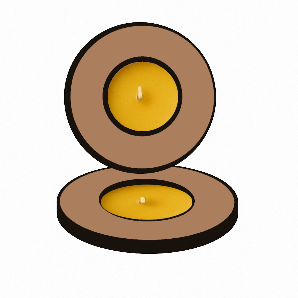 Lotus Shape MDF Tea Light Holder