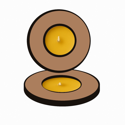 Lotus Shape MDF Tea Light Holder