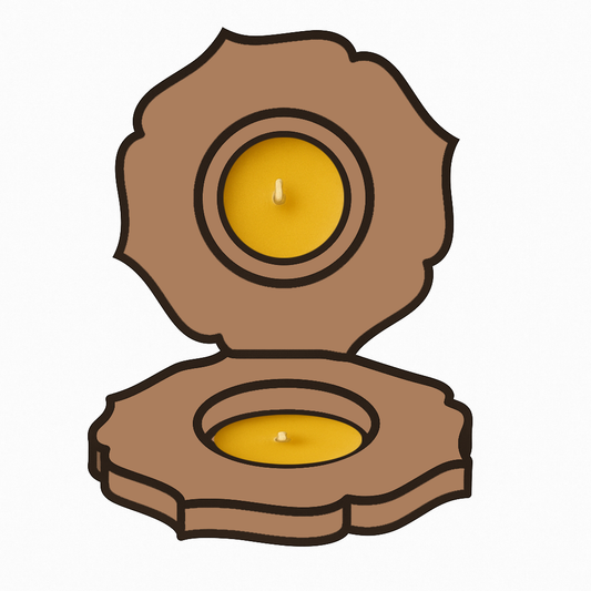 Lotus Shape MDF Tea Light Holder