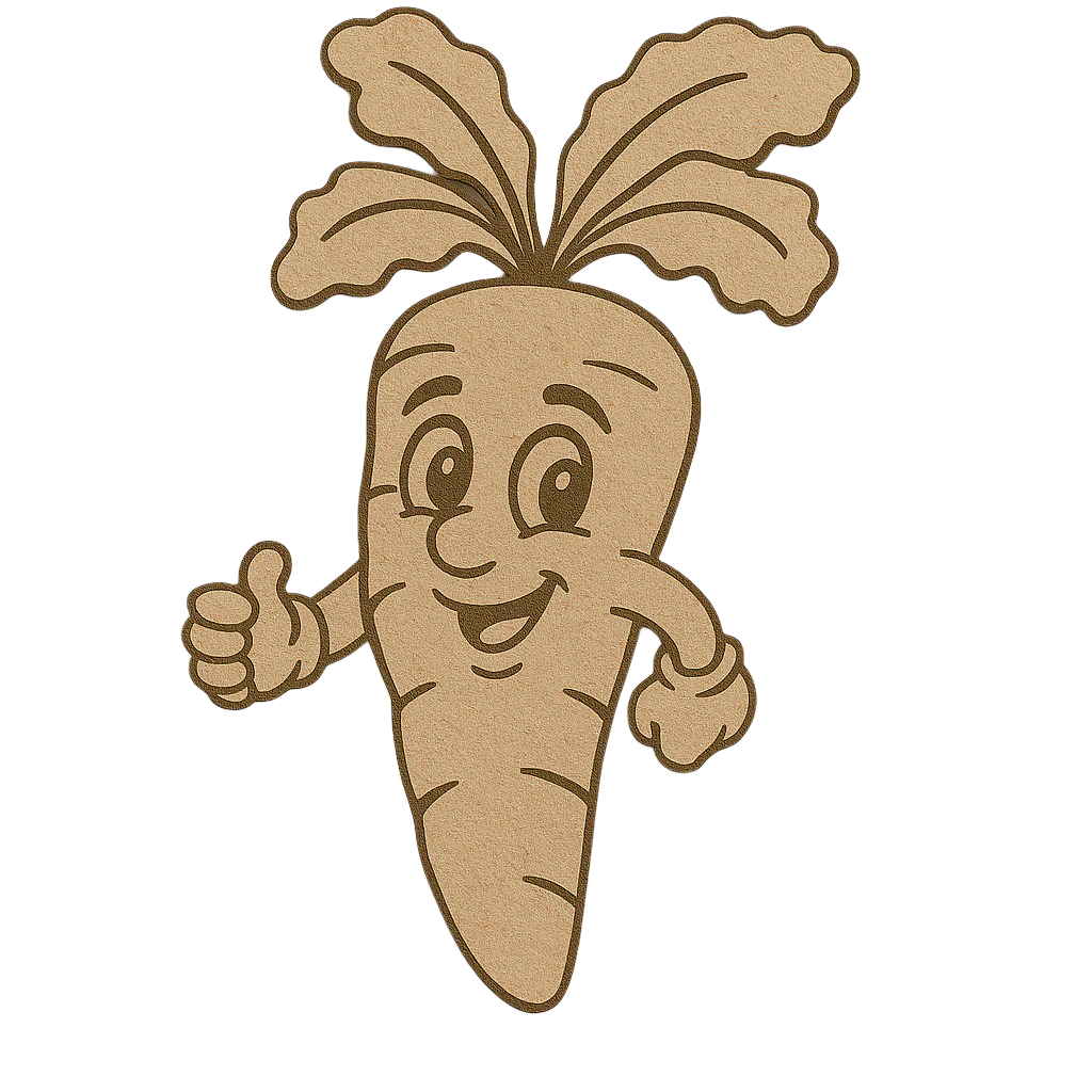 MDF Carrot Fridge Magnet