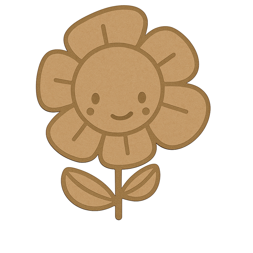 Pre Marked Flower Shape MDF Fridge Magnets Base
