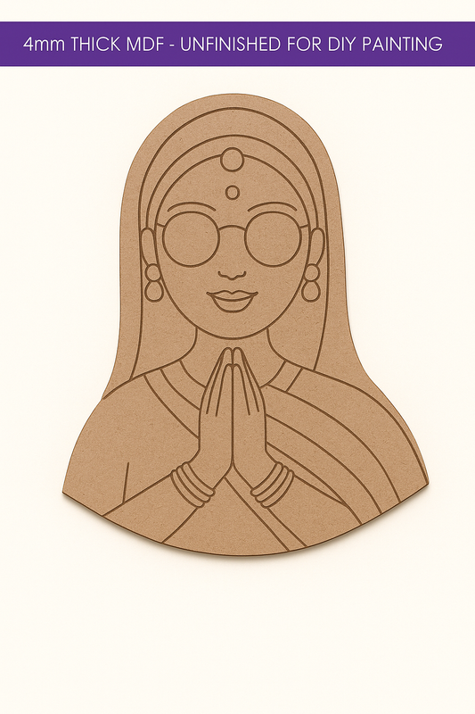 Indian Traditional Women Pre-Marked Cutout