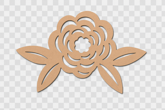 Flower With Leaves MDF Cutout