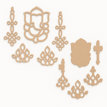 Ganeshji Plain MDF Kolam Art Cutout