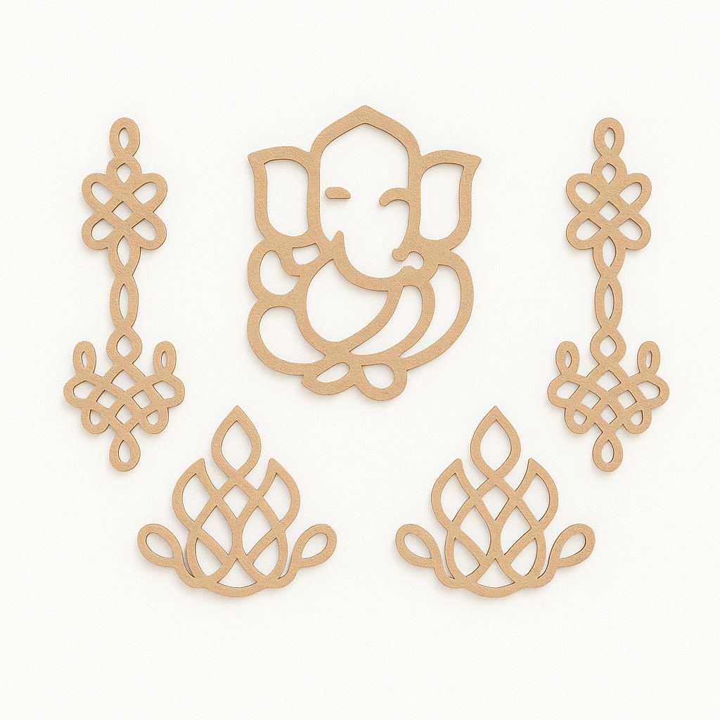 Ganeshji Plain MDF Kolam Art Cutout